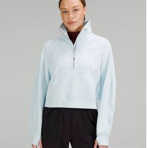lululemon athletica Powder Blue Half-Zip Cropped Scuba Sweatshirt